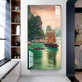 Tranh phong thủy nước non tuyệt đẹp