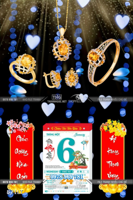 File tranh lịch tiệm vàng trang sức đá quý File tranh lịch tiệm vàng trang sức đá quý