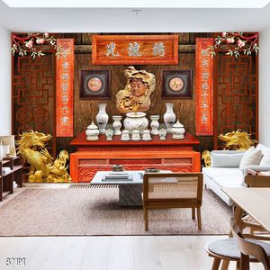 Tranh dán tường trang trí bàn thờ ông bà tổ tiên khổ ngang