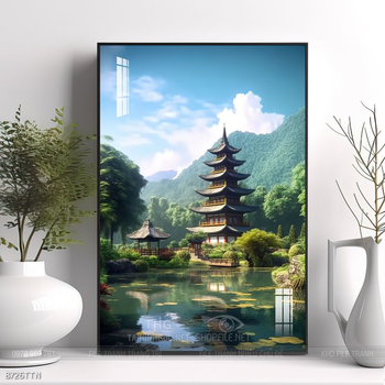 Tranh phong thủy phong cảnh thác nước thiên nhiên