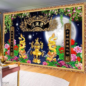 Tranh 3d trang trí bàn thờ gia tiên file gốc