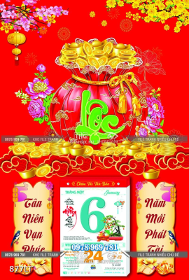 File lịch Psd túi tiền Tài Lộc File lịch Psd túi tiền Tài Lộc