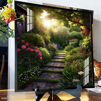 Tranh phon thủy sông, núi và mặt trời