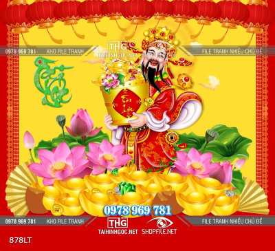 File tranh thần tài in lịch Tết File tranh thần tài in lịch Tết