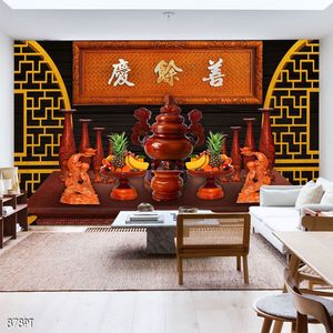 Tranh dán tường 3d trang trí bàn thờ gia tiên chất lượng cao