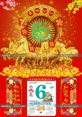 File tranh ngựa bát mã in lịch Tết File tranh ngựa bát mã in lịch Tết