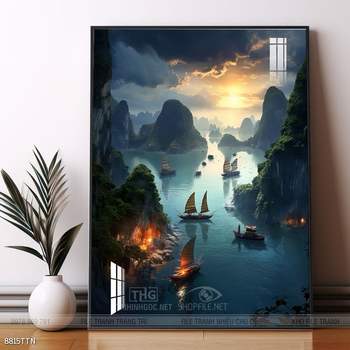 Tranh phong thủy phong cảnh thác nước thiên nhiên