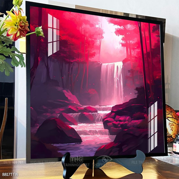 Tranh phon thủy sông, núi và mặt trời