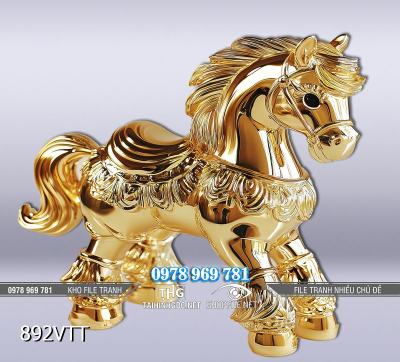 File tranh Ngựa vàng phi nước đại 892VTT