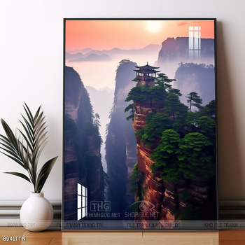 Tranh phong thủy phong cảnh thác nước thiên nhiên