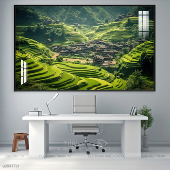 Tranh phong thủy phong cảnh thác nước thiên nhiên