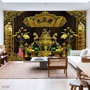 Tranh 3d trang trí bàn thờ ông bà tổ tiên