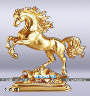 File tranh Psd Ngựa vàng phi nước đại 895VTT