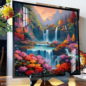 Tranh phon thủy sông, núi và mặt trời