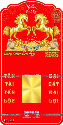 File tranh lịch cặp ngựa vàng
