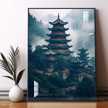 Tranh phong thủy phong cảnh thác nước thiên nhiên