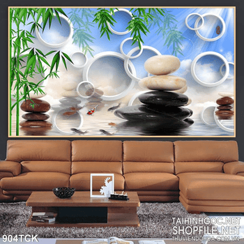 Tranh 3d và đá cuội