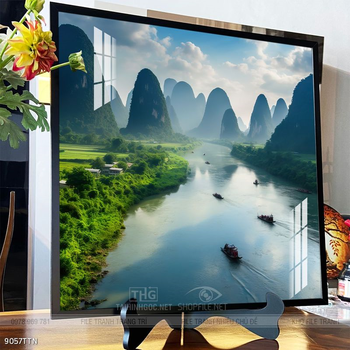 Tranh phong thủy nước non tuyệt đẹp