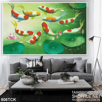 Tranh vẽ cá koi