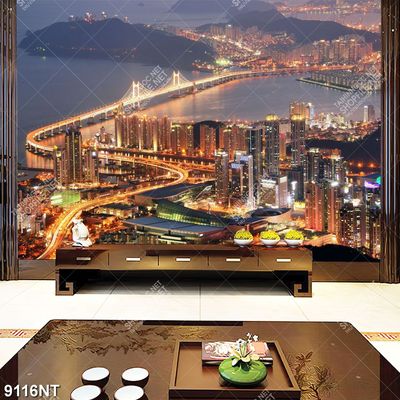 Tranh thành phố đêm đẹp lung linh 9116NT