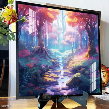 Tranh phon thủy sông, núi và mặt trời