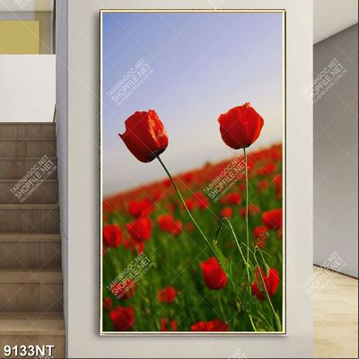 Tranh vườn hoa đỏ 9133NT