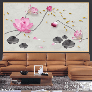 Tranh hoa sen wall