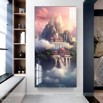 Tranh phong thủy nước non tuyệt đẹp
