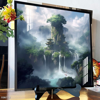 Tranh phong thủy phong cảnh thác nước thiên nhiên