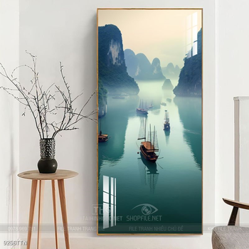 Tranh phong thủy nước non tuyệt đẹp