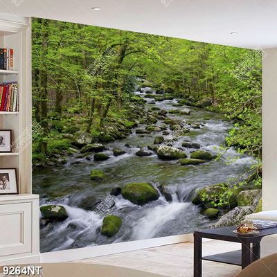 Tranh suối nước giữa rừng xanh 9264NT