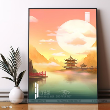 Tranh phong thủy phong cảnh thác nước thiên nhiên