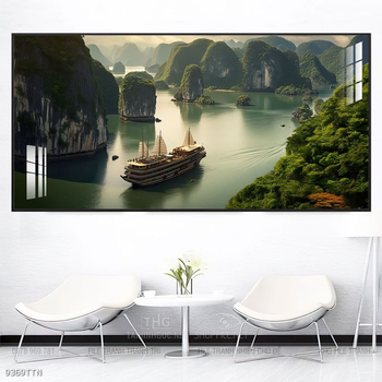 Tranh phong thủy nước non tuyệt đẹp
