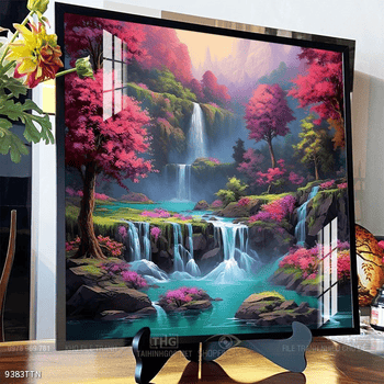 Tranh phon thủy sông, núi và mặt trời