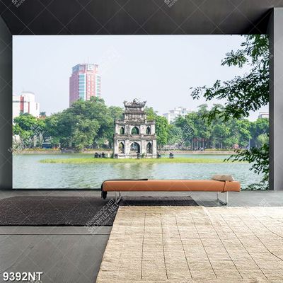 Tranh tháp rùa trên hồ Gươm 9392NT