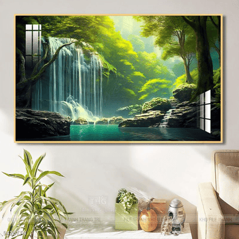 Tranh phong thủy phong cảnh thác nước thiên nhiên