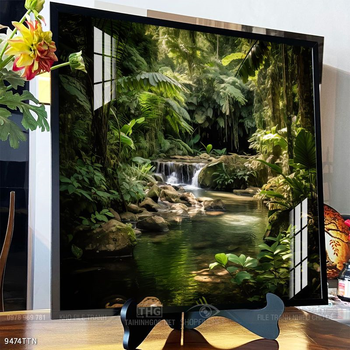 Tranh phon thủy sông, núi và mặt trời