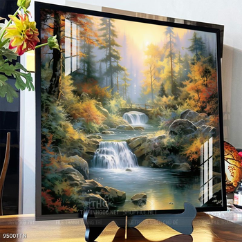 Tranh phon thủy sông, núi và mặt trời