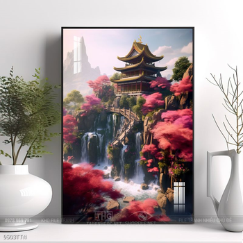 Tranh phong thủy nước non tuyệt đẹp