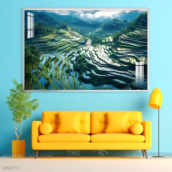 Tranh phong thủy phong cảnh thác nước thiên nhiên
