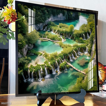 Tranh phon thủy sông, núi và mặt trời