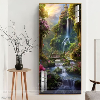 Tranh phong thủy phong cảnh thác nước thiên nhiên