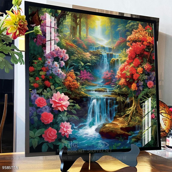 Tranh phong thủy phong cảnh thác nước thiên nhiên