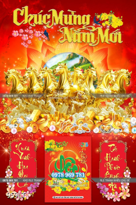 File lịch Tết Ngựa vàng Bát Mã chúc mừng năm mới 959LT File lịch Tết Ngựa vàng Bát Mã chúc mừng năm mới 959LT
