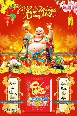 File lịch Tết Phật Di Lặc chào đón xuân 963LT File lịch Tết Phật Di Lặc chào đón xuân 963LT