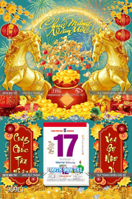 File lịch Tết Song Mã tiền vàng 969LT File lịch Tết Song Mã tiền vàng 969LT