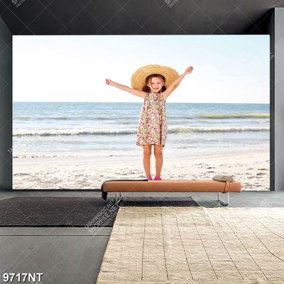 Tranh cô bé đứng trên bãi biển