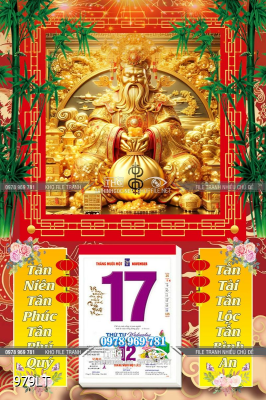 File lịch Tết Thần Tài dát vàng 979LT File lịch Tết Thần Tài dát vàng 979LT