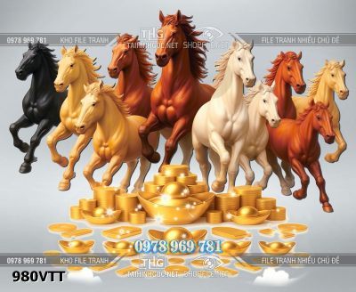 File tranh tư liệu mã đáo thành công báy mã tranh ngựa bính ngọ 980VTT