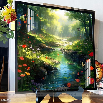 Tranh phong thủy phong cảnh thác nước thiên nhiên